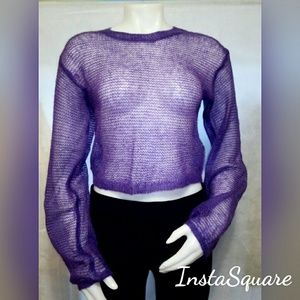 Urban Outfitters Sheer Loose Knit Cropped Sweater
